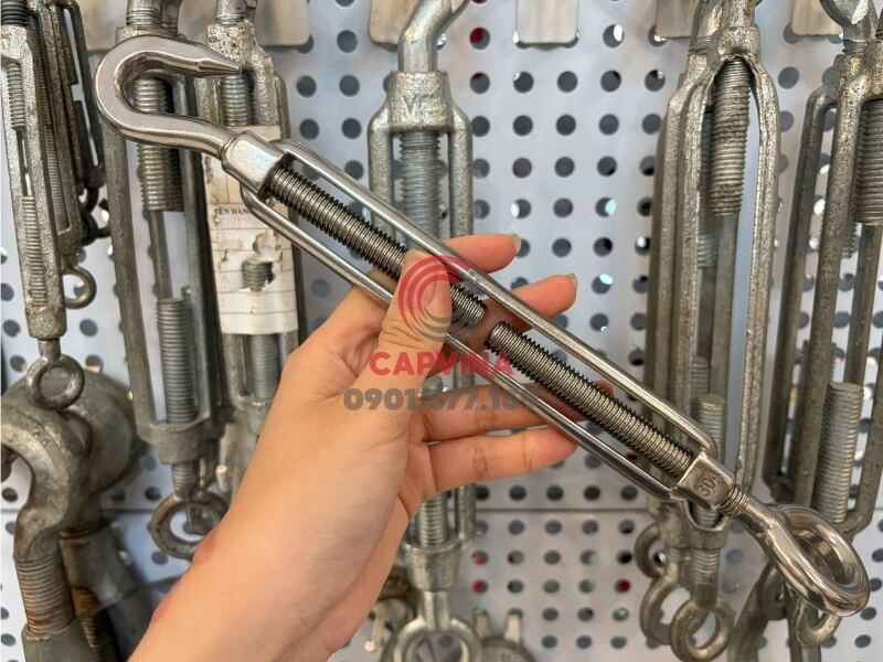 tăng đơ inox 1 đầu móc 1 đầu tròn
