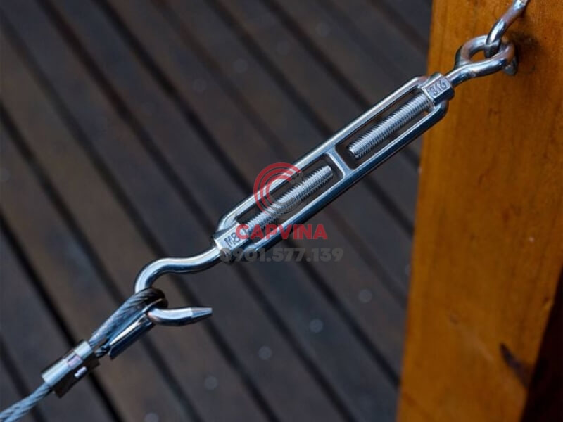 tăng đơ inox 1 đầu móc 1 đầu tròn