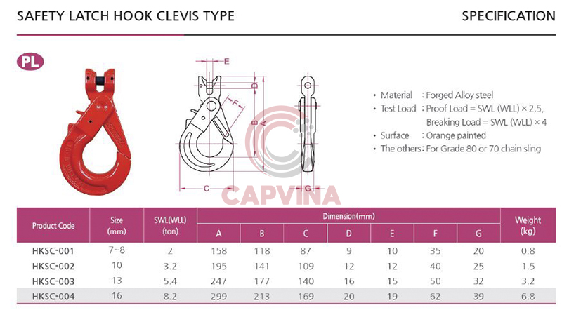 Móc Cẩu Chốt Tự Khóa