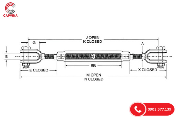 Bản vẽ cad tăng đơ cáp