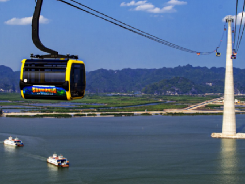 cáp treo ba dây vượt biển